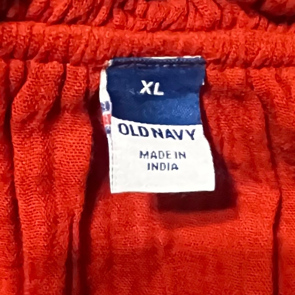 Old Navy Shift‎ Dress Burnt Orange Cotton Gauze Ruffle Neck 100% Cotton Size XL - Picture 4 of 7
